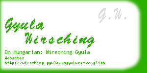 gyula wirsching business card